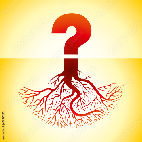 question mark with roots