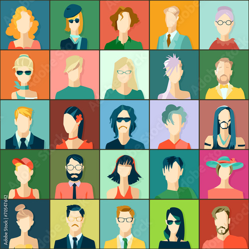 Set of avatars, flat design