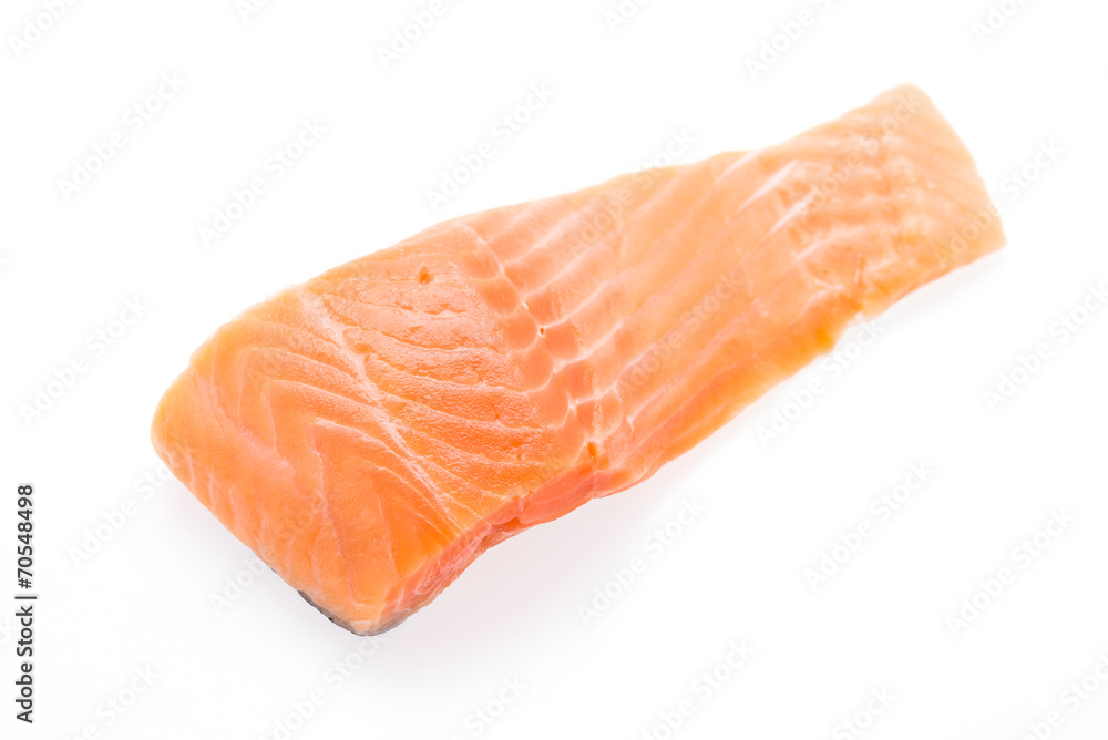 Salmon meat isolated on white