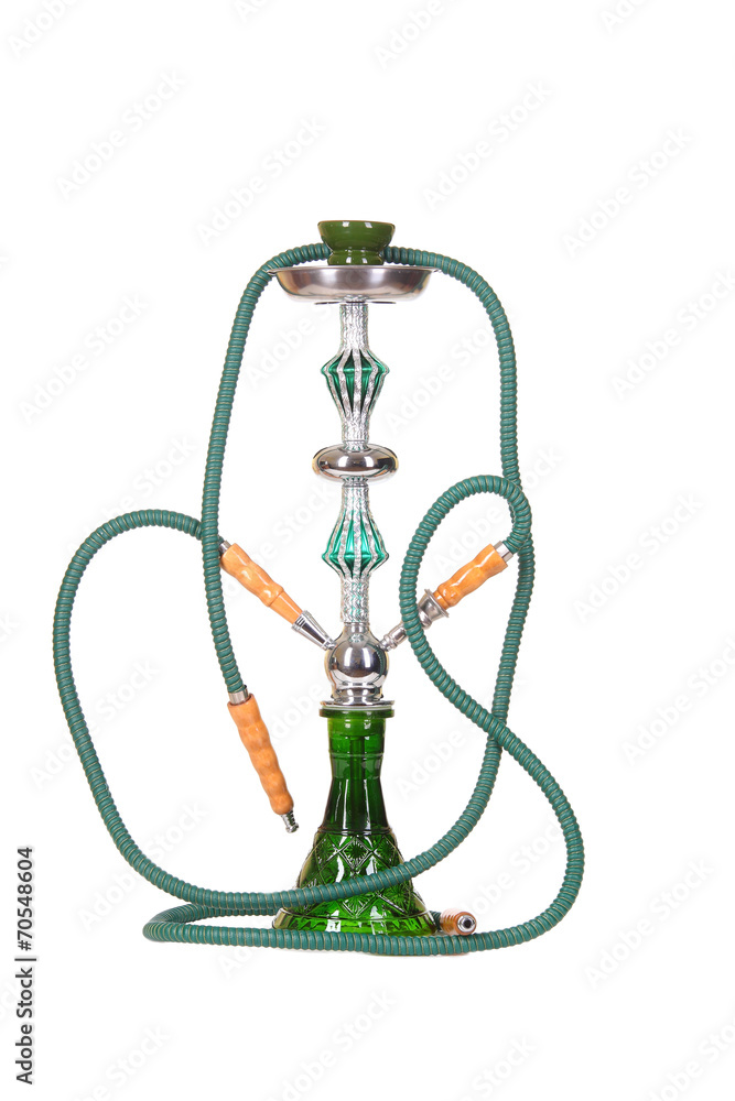 Simple green hookah isolated on a white Simple green hookah isolated on a white