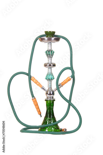Simple green hookah isolated on a white