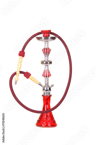 Red hookah isolated on white background