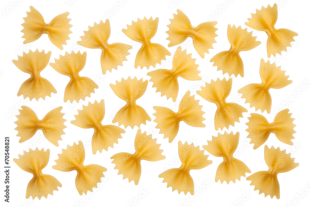 Italian raw pasta farfalle, bow tie, butterfly Italian raw pasta farfalle, bow tie, butterfly