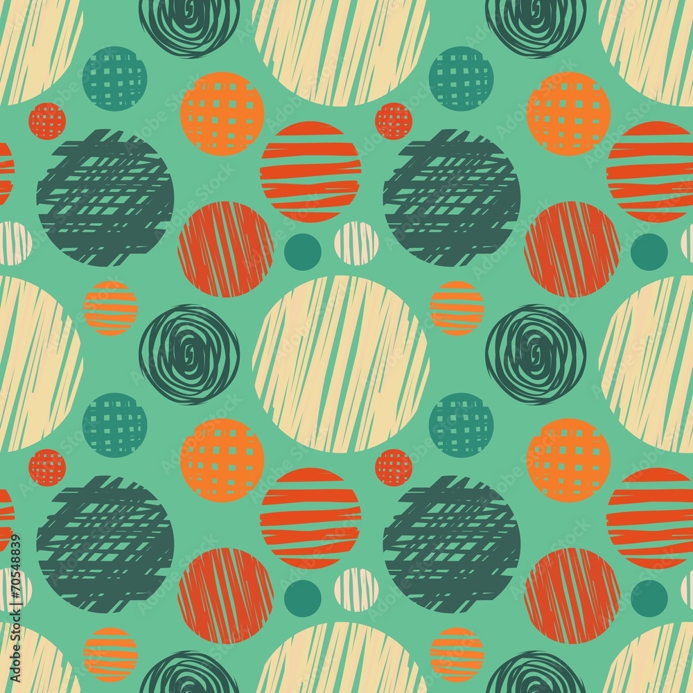 Vector fabric circles abstract seamless pattern background Vector fabric circles abstract seamless pattern background
