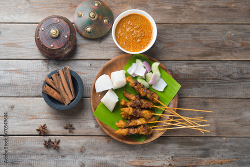 chicken satay popular asian dish photo