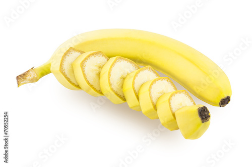 One banana and banana slices