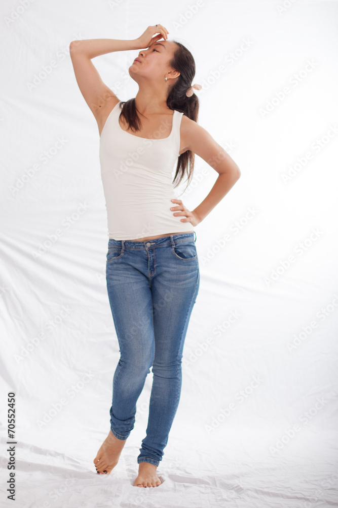 Frau in Jeans