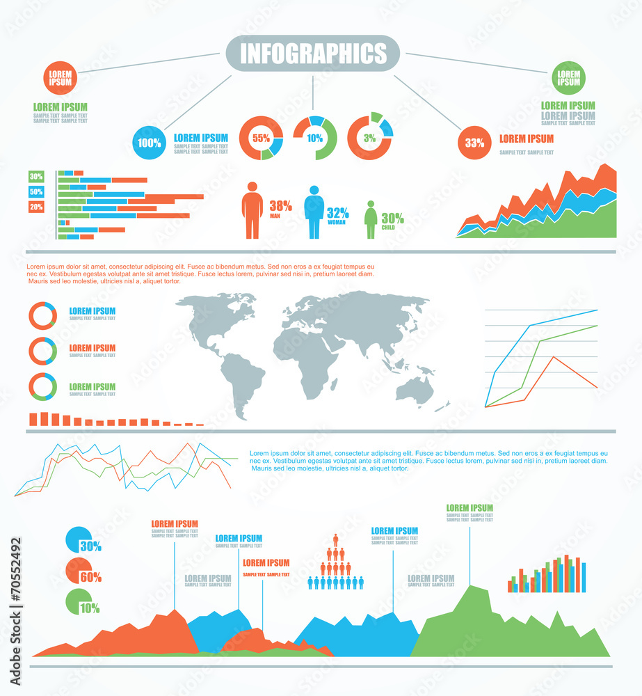 Obraz premium Set elements of infographics.