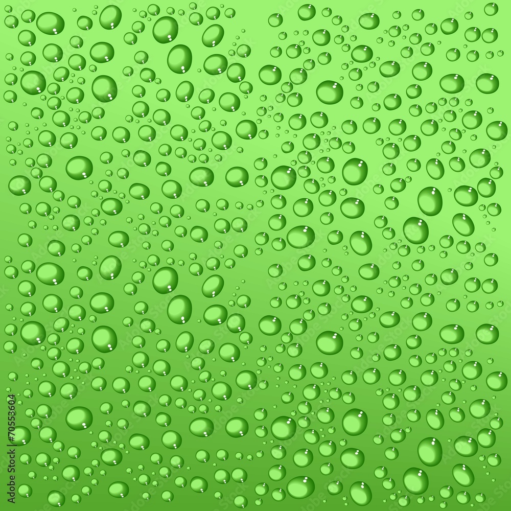 Green waterdrop background. Vector