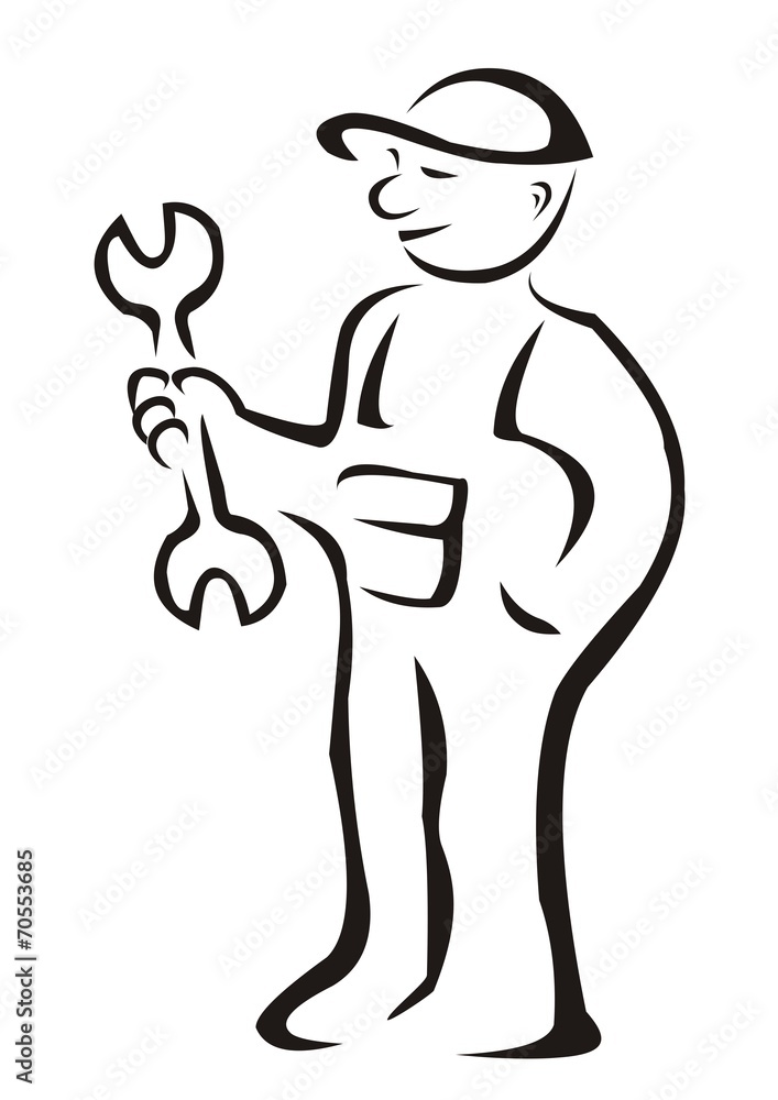 worker, plumber, man with wrench, vector symbol, illustration, web icon, transparent background worker, plumber, man with wrench, vector symbol, illustration, web icon, transparent background