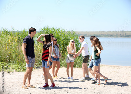 Beautiful young people on beach