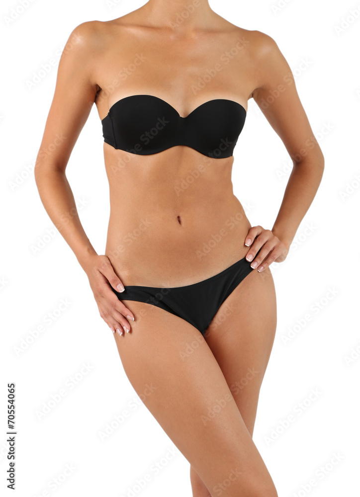 Young woman with slim body isolated on white Young woman with slim body isolated on white