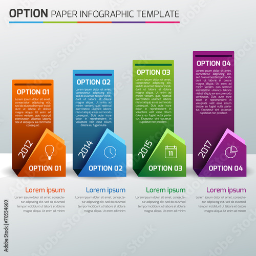 One,two,three,four - option business infographic, light