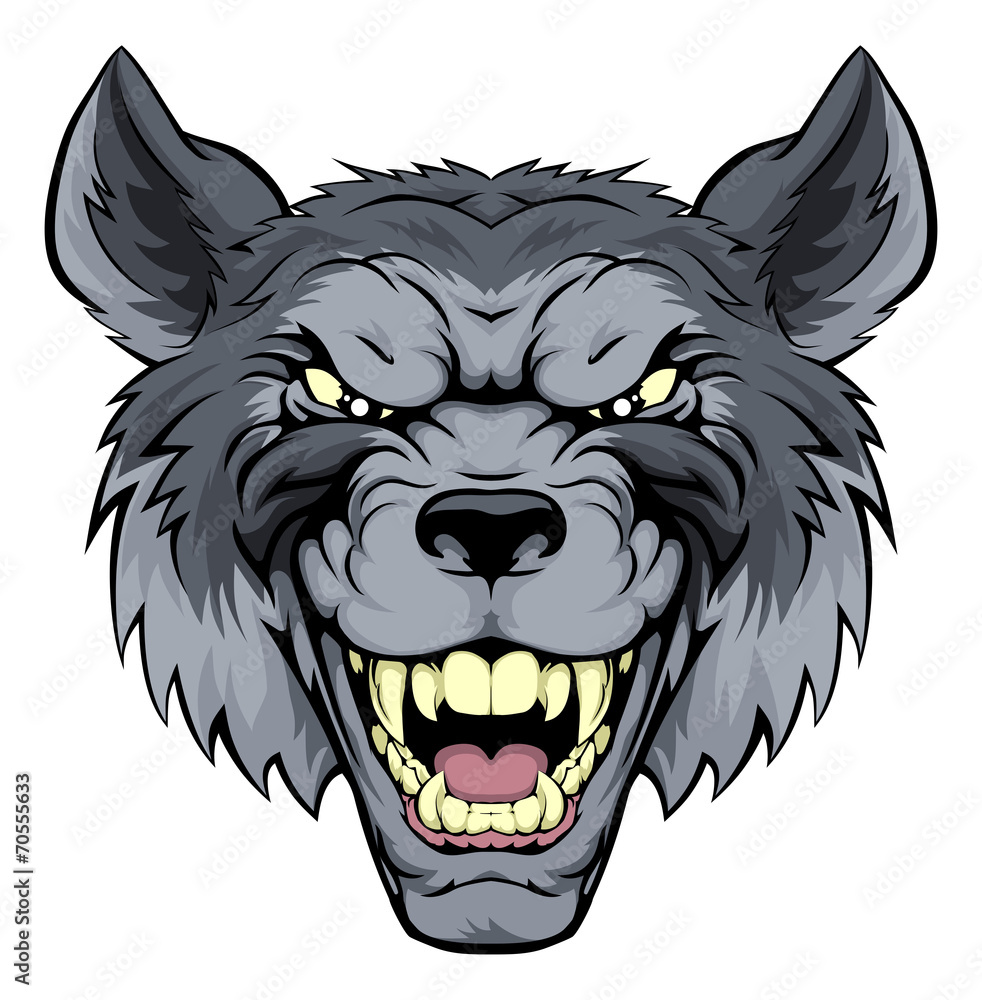 Obraz premium Mean Wolf Mascot