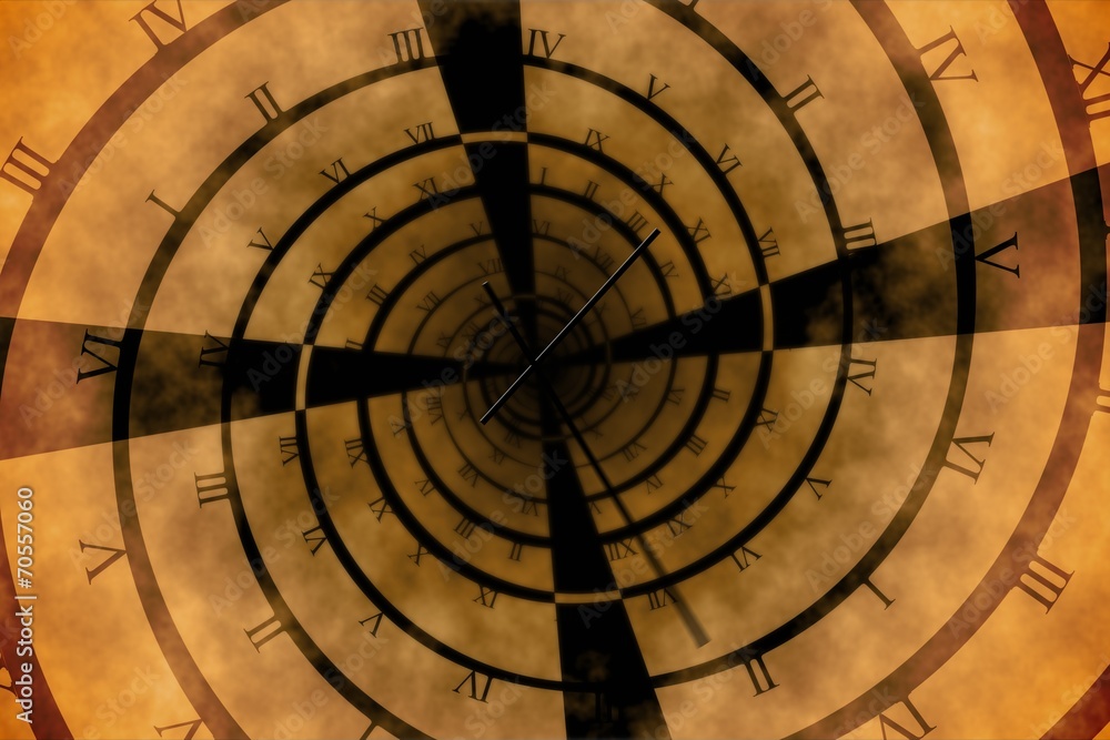 Digitally generated roman numeral clock vortex