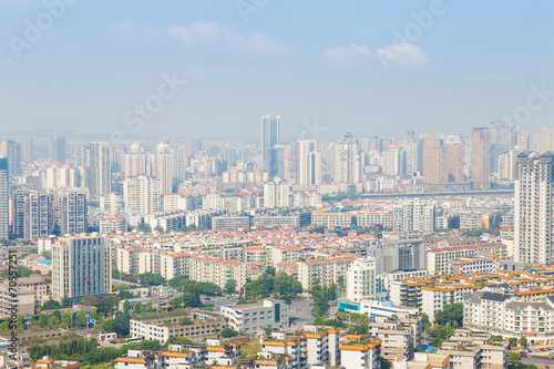 mianyang,china, city panorama  with blue sky © xiefei