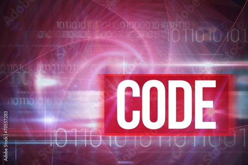 Code against blue technology design with binary code