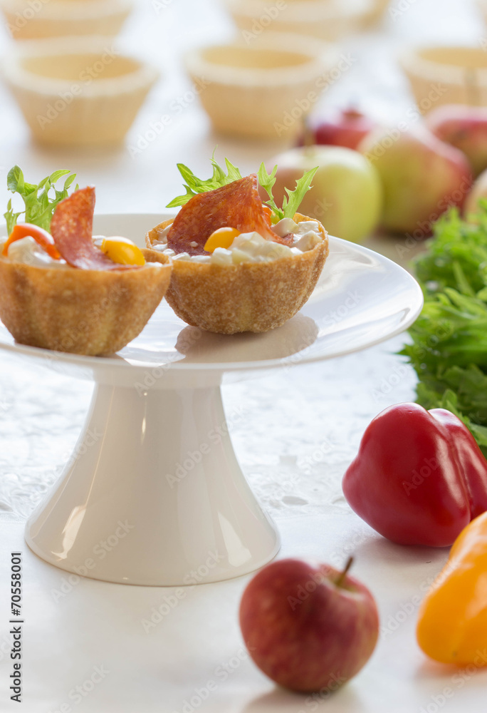 salt tartlets with peperoni salt tartlets with peperoni