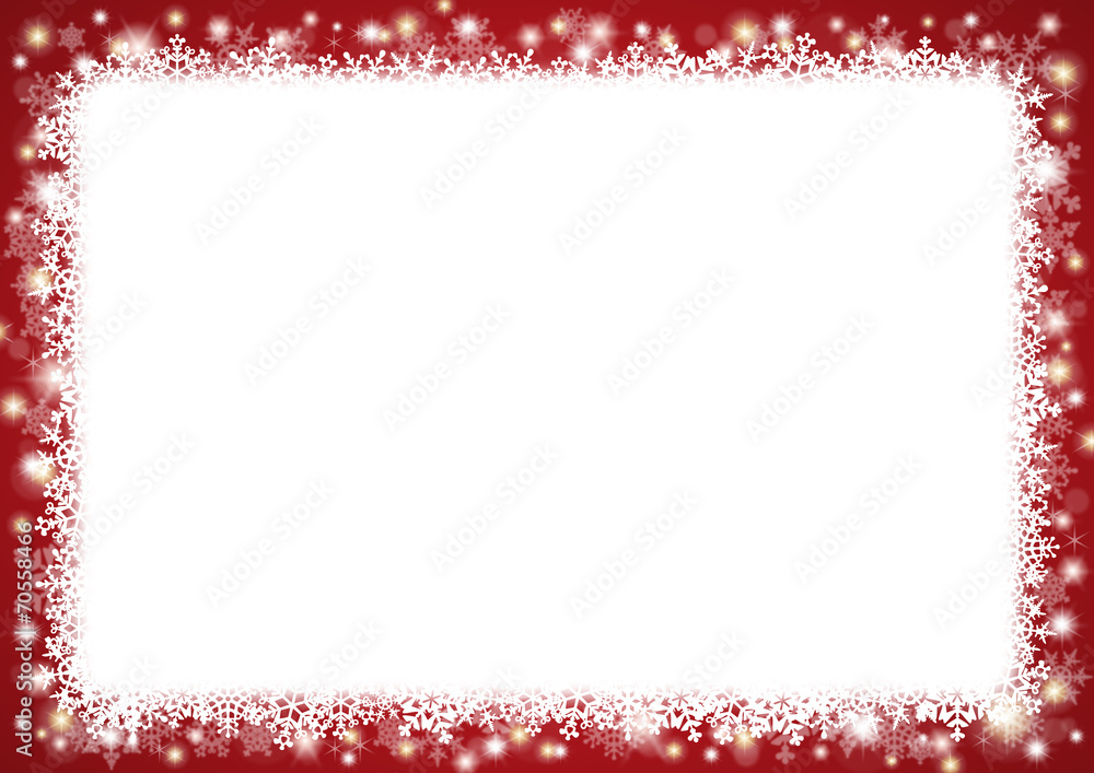 Weihnachtlicher Schneeflocken-Hintergrund im Querformat, rot Weihnachtlicher Schneeflocken-Hintergrund im Querformat, rot