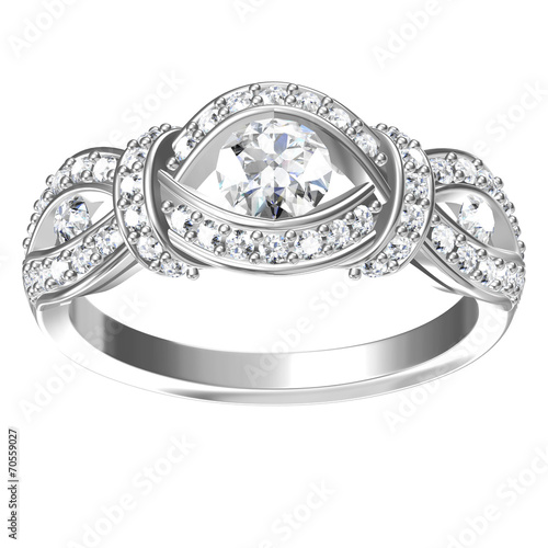 diamond ring on white background with high quality