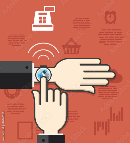 Mobile payment NFC technology concept with a credit card on smar