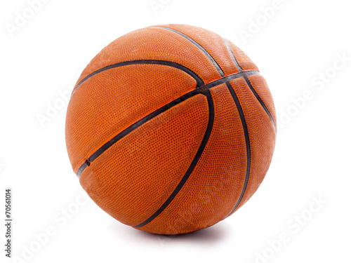 An official orange basketball isolated over white