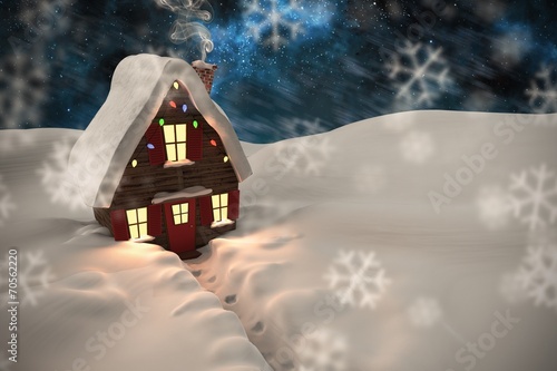 Composite image of christmas house