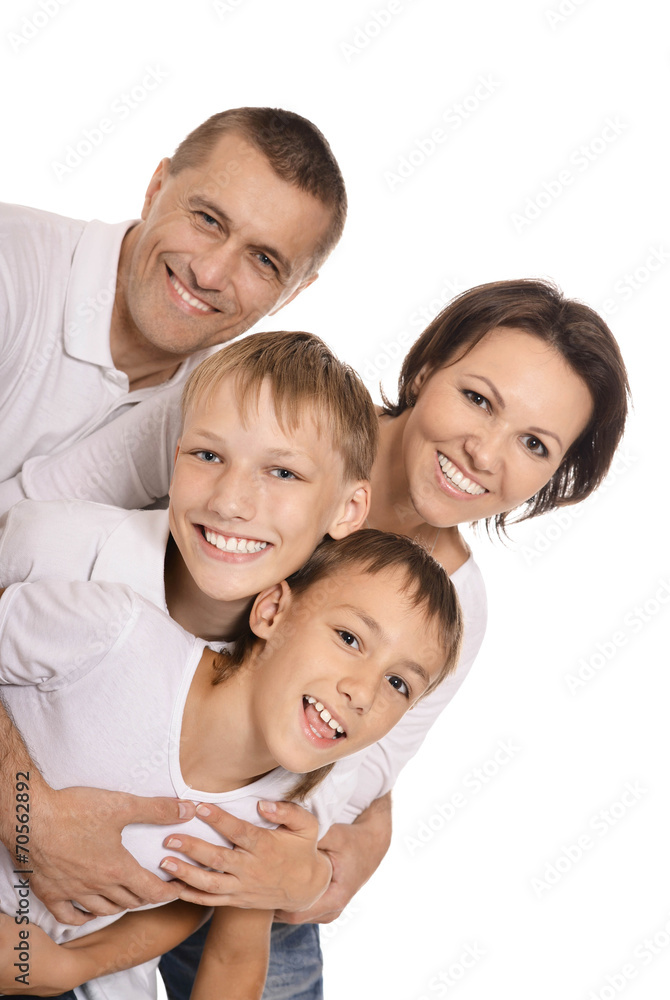 Cute family isolated