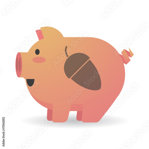Cartoon pig with an acorn