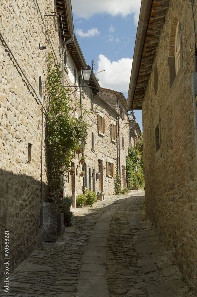 narrow streets of Cortona, Tuscany, Italy