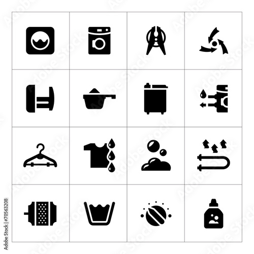 Set icons of laundry