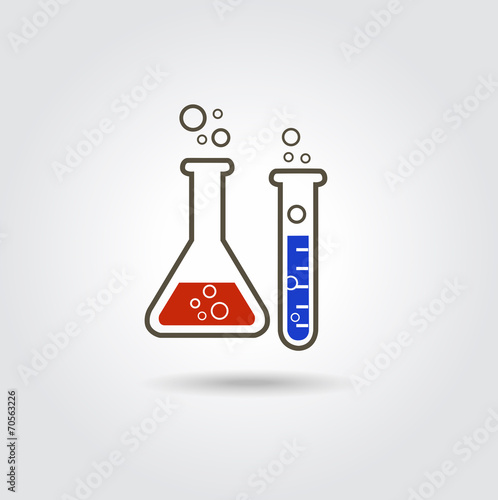 Chemical test tubes icons illustration vector