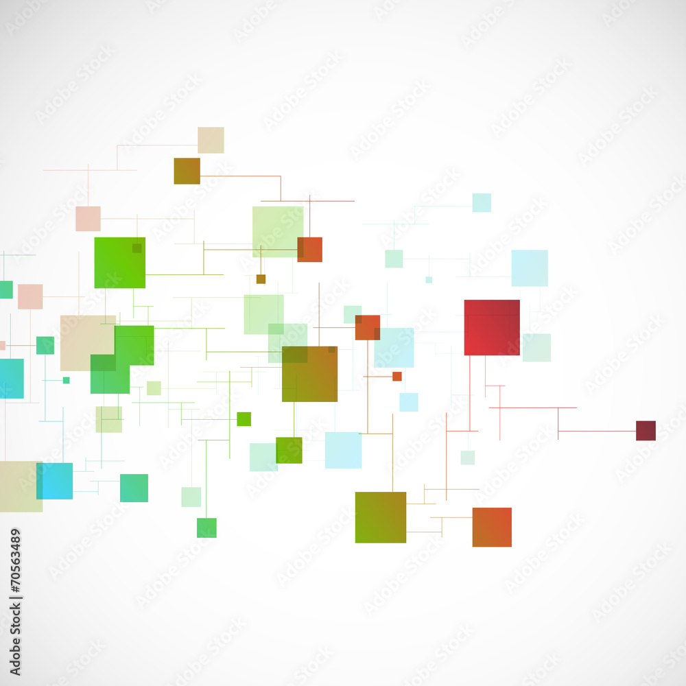 Obraz premium Vector color network connection and DNA atom