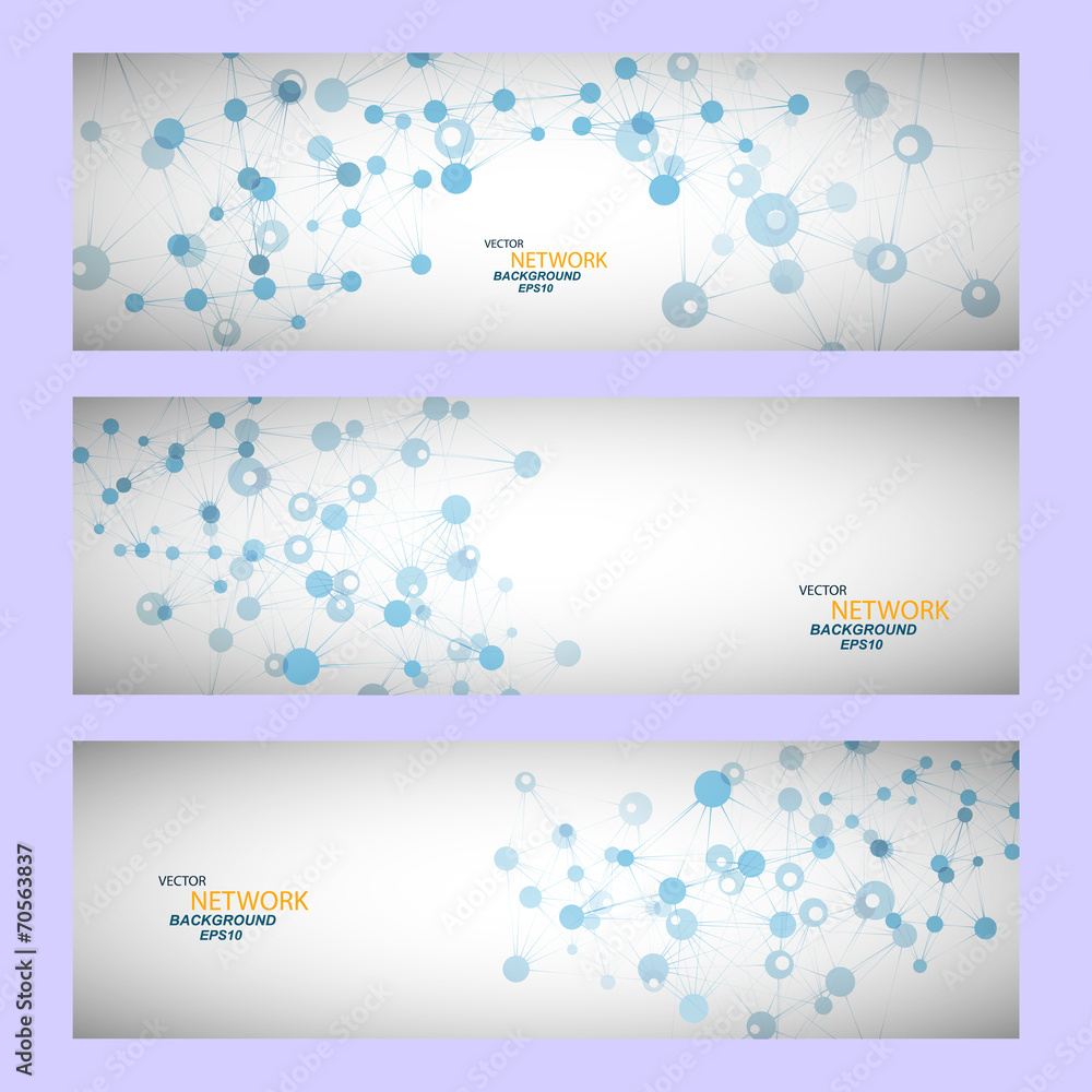Fototapeta premium Vector color network connection and DNA atom