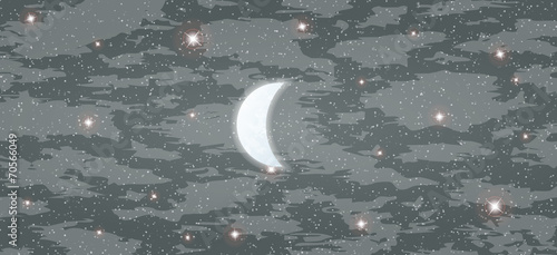 half of the moon and stars