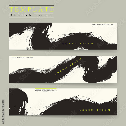 Chinese calligraphy style advertising banner set