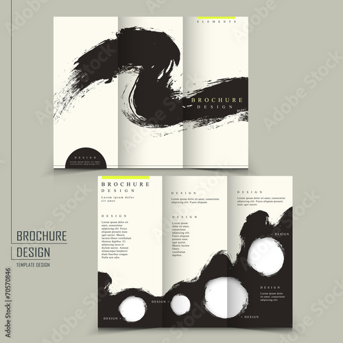 tri fold Chinese calligraphy style business brochure