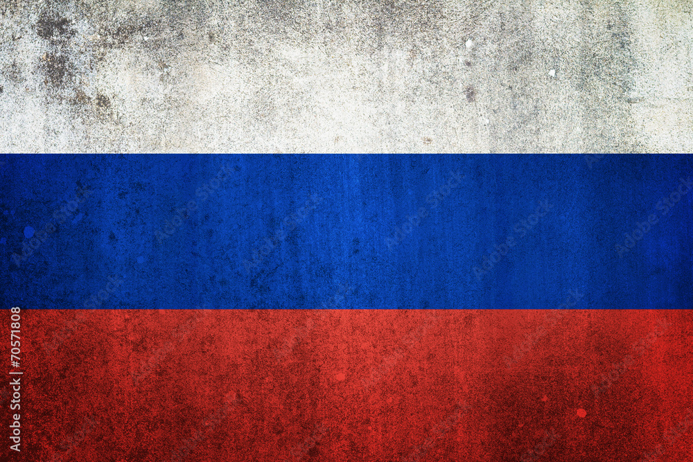 National flag of Russia. Grungy effect.