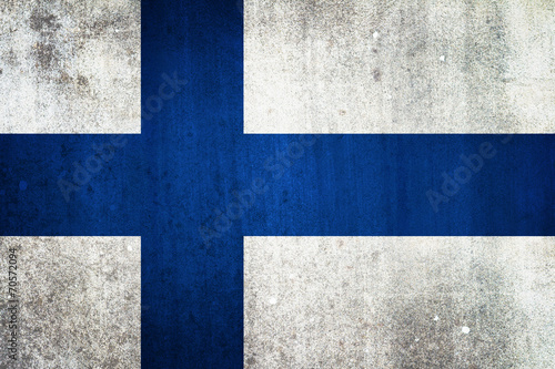 National flag of Finland. Grungy effect.