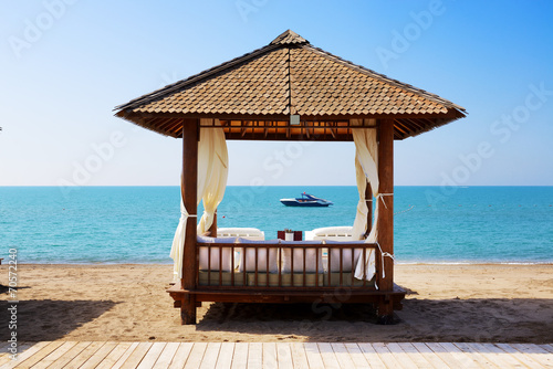 Fototapeta Naklejka Na Ścianę i Meble -  The beach at luxury hotel, Antalya, Turkey