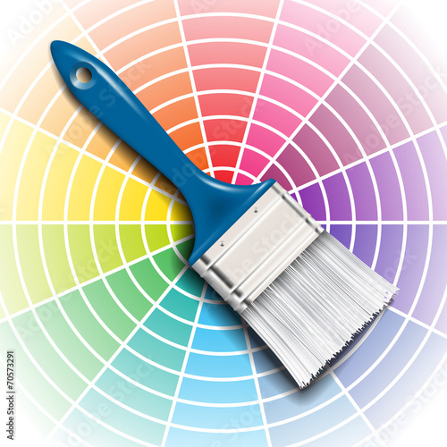 paint brush and color wheel