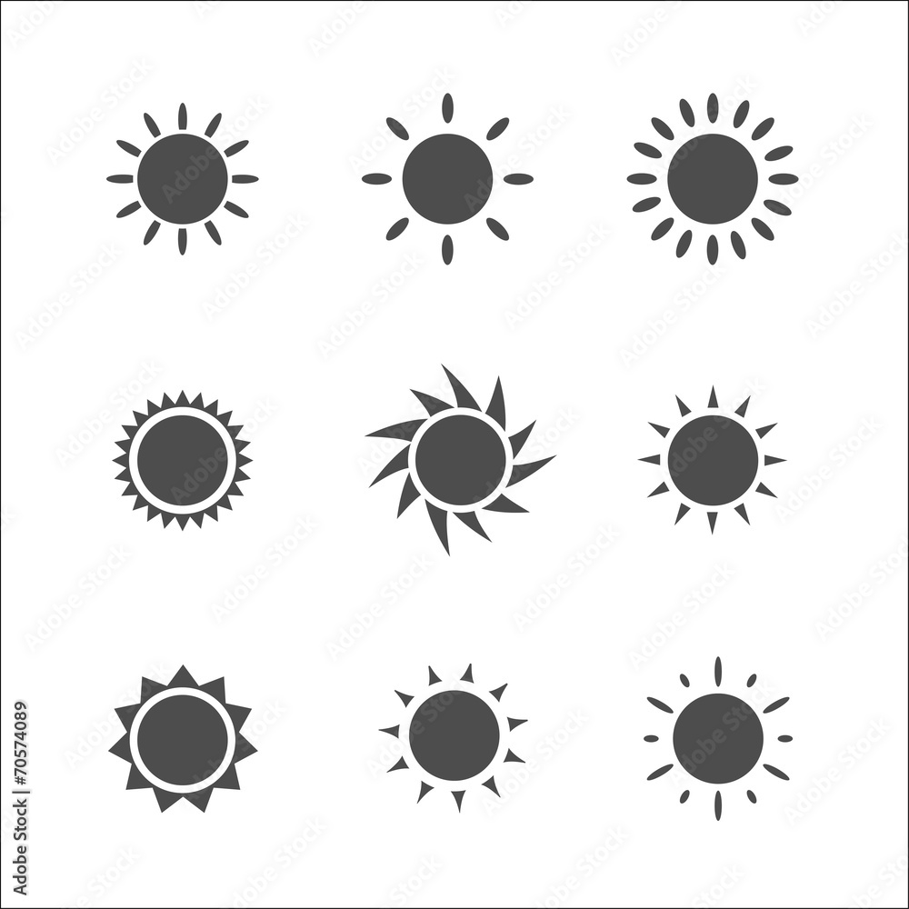 Sun icon. Vector illustration. Sun icon. Vector illustration.