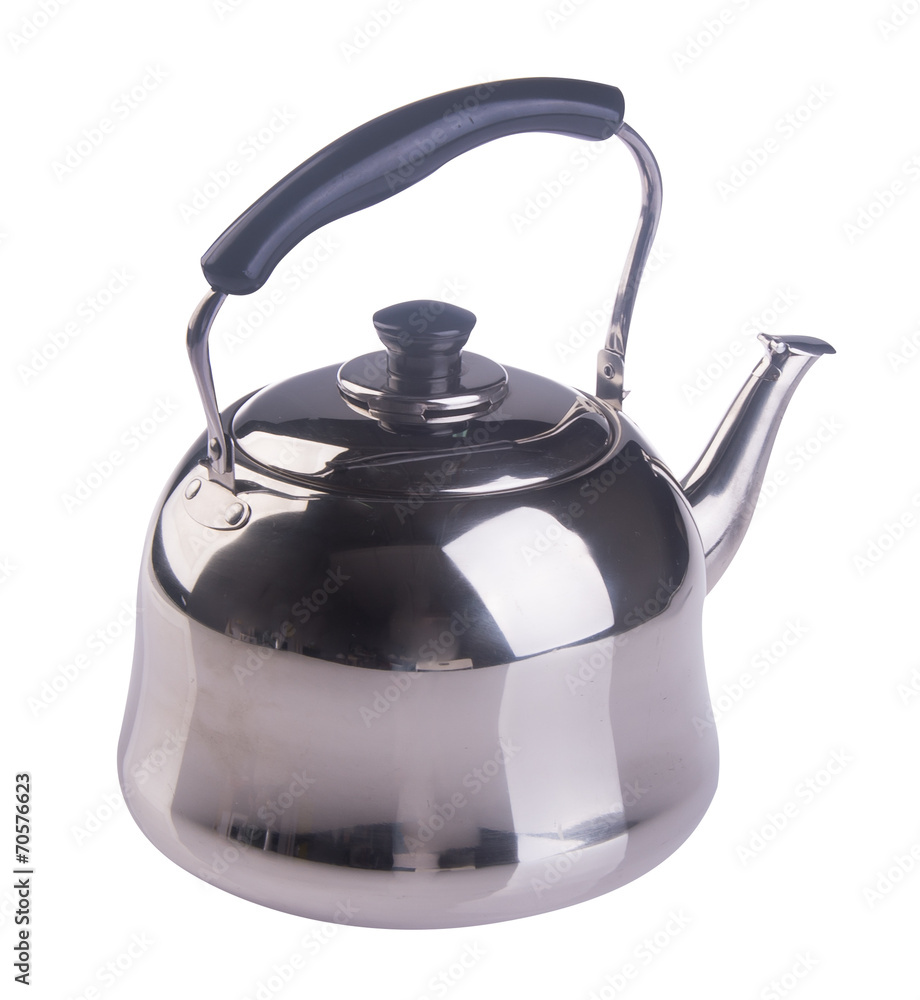 Kettle with whistle on a background.