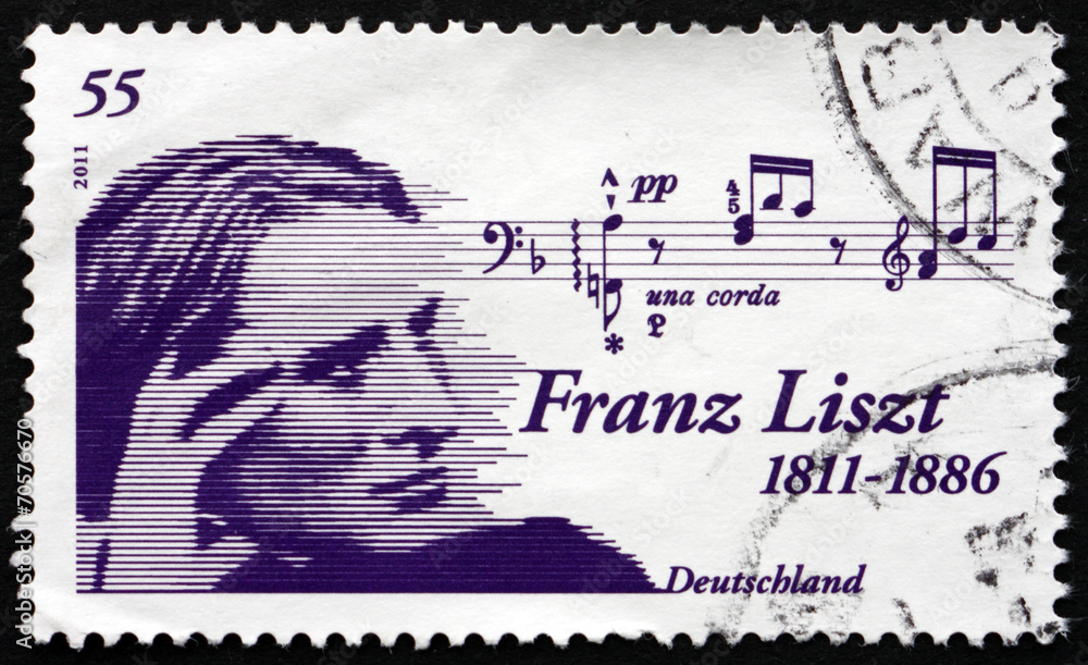 Obraz premium Postage stamp Germany 2011 Franz Liszt, Hungarian Composer