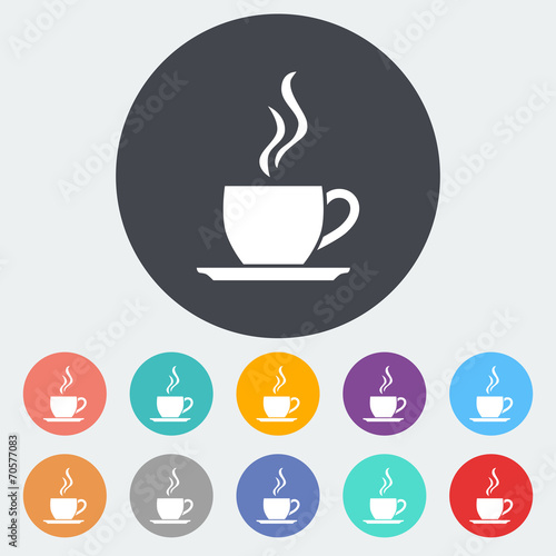 Cafe flat single icon.