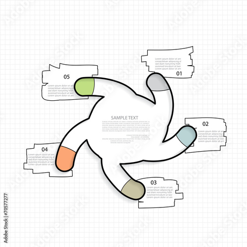Template for your presentation, business concept with five optio
