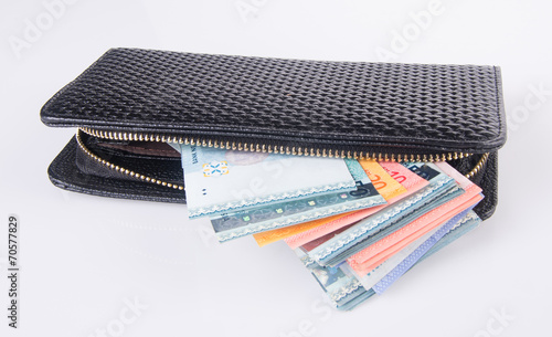 Wallpaper Mural wallet. woman wallet with money on a background Torontodigital.ca