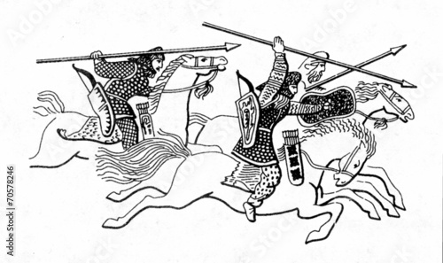 Obraz na płótnie Scythian warriors w salonie