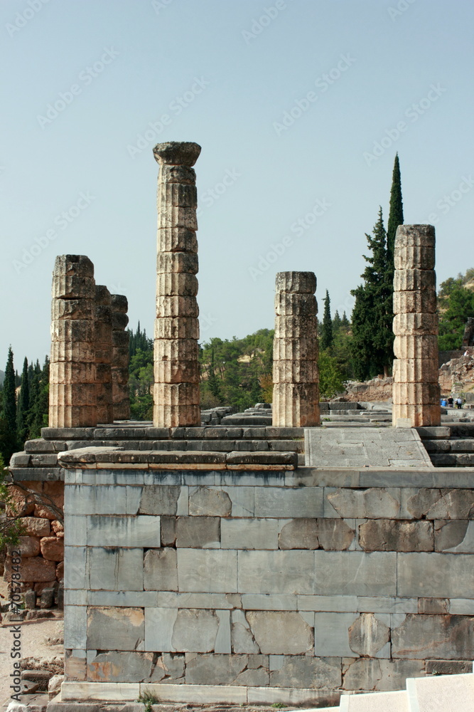 The Ancient Temple of Apollo at Delphi in greece	