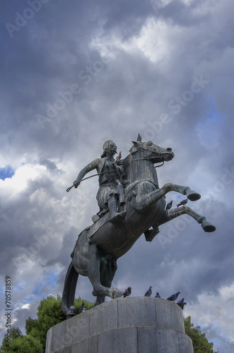 statue of greek hero Karaiskakis,Athens